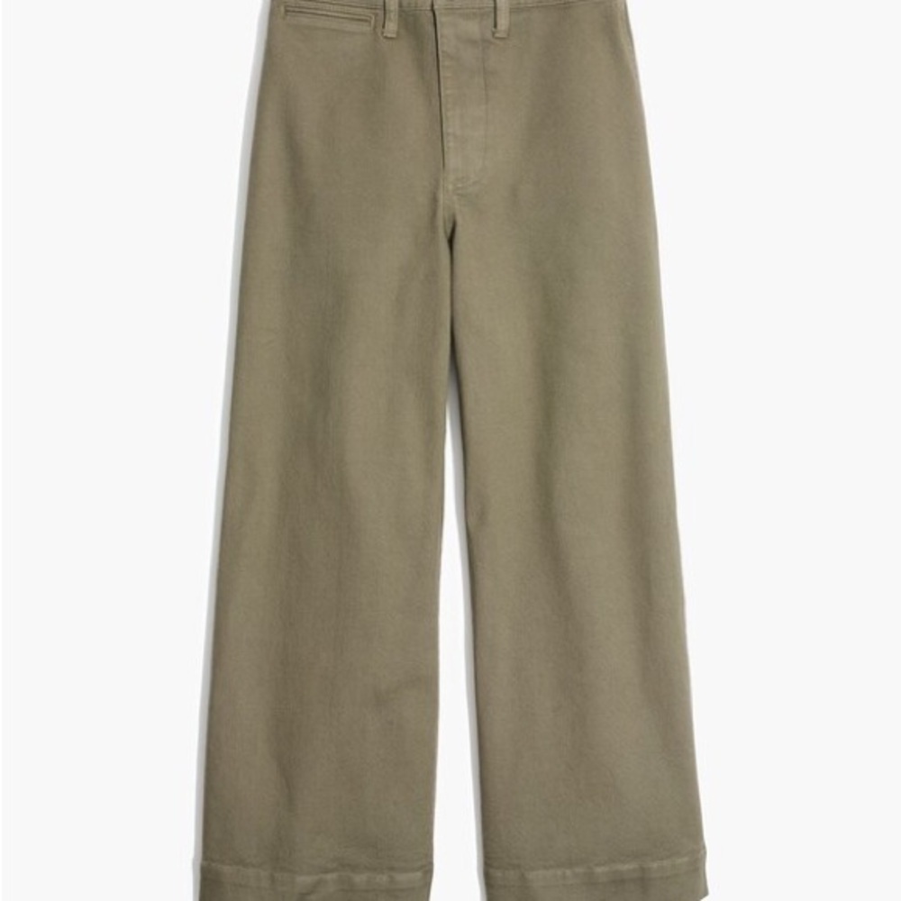 Madewell Emmett Wide-Leg Crop Pants Olive Green size 25 - Picture 12 of 13